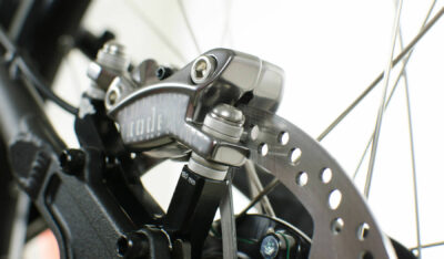 Optibike R series rear disk brake caliper and rotor