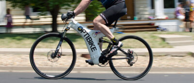 Optibike R Series in a race with low profile tires and bars