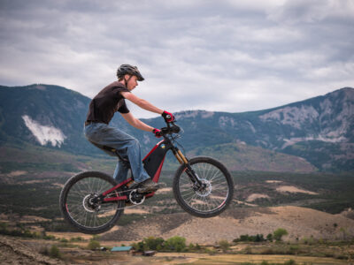 The Optibike R15C has robust offroad suspension to soak up bumps