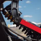 R15C gloss black red rear suspension