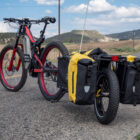 Adventure e-bike with a trailer attached