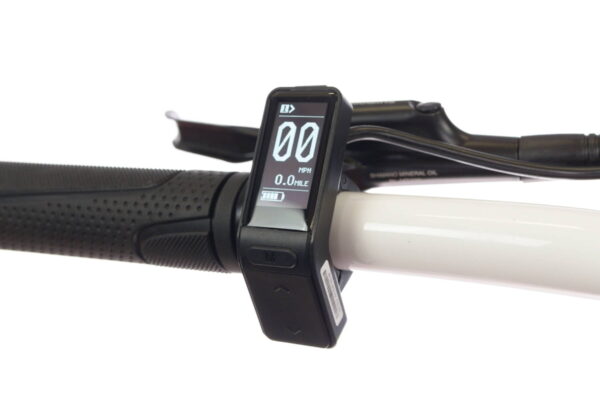 Closeup of the easy to use LCD display on the argon handlebar