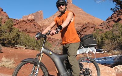Bob Rides R11 on Slick Rock in Moab at 63